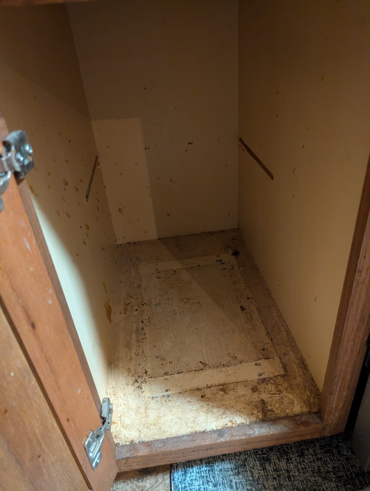 Cabinet Interior — Original Photos before cleaning or clearing