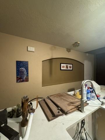 Kitchen counter before cleanup, second view