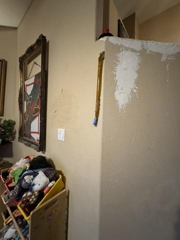 Living area wall before cleanup