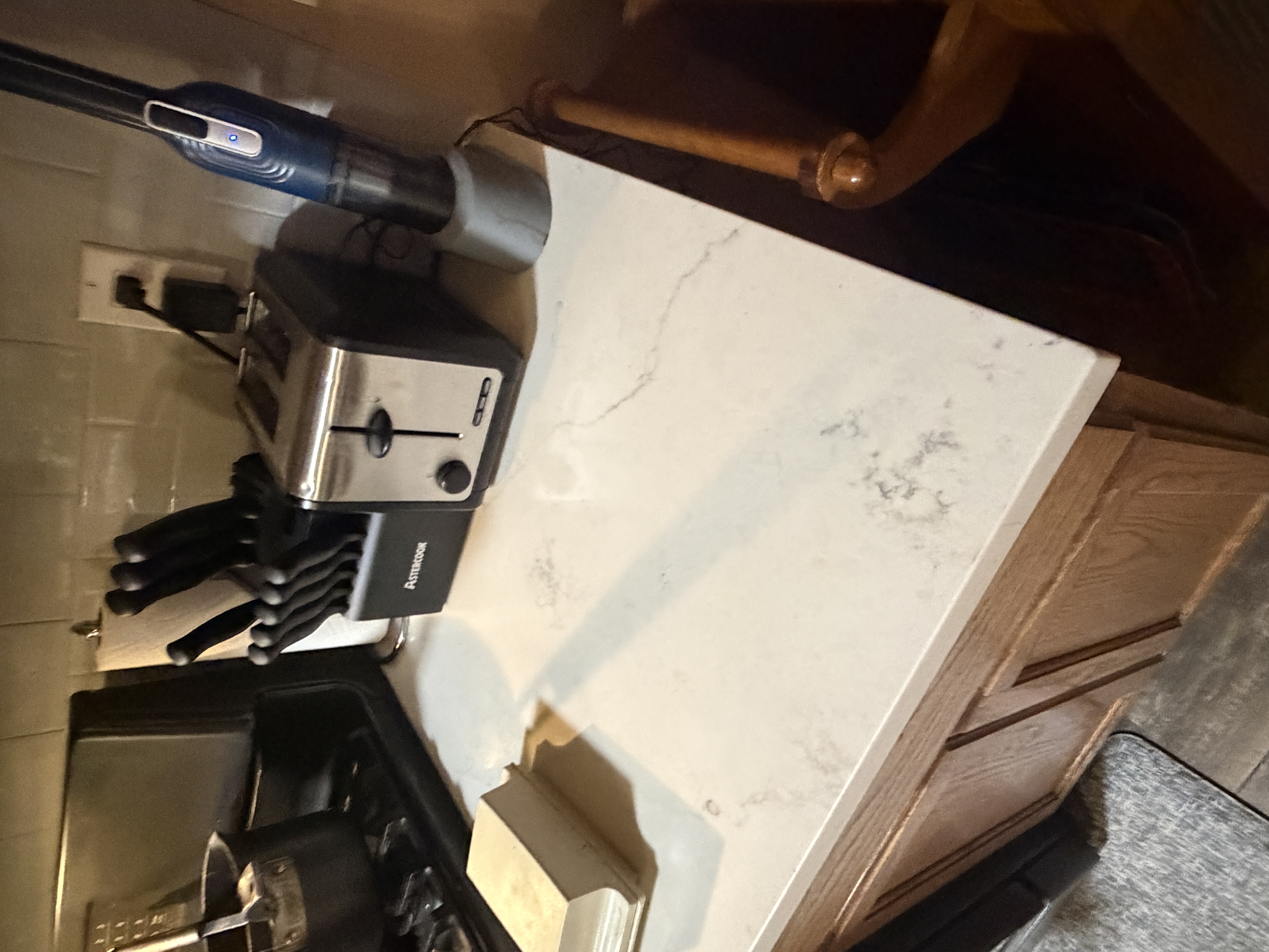Counter beside the stove after cleanup
