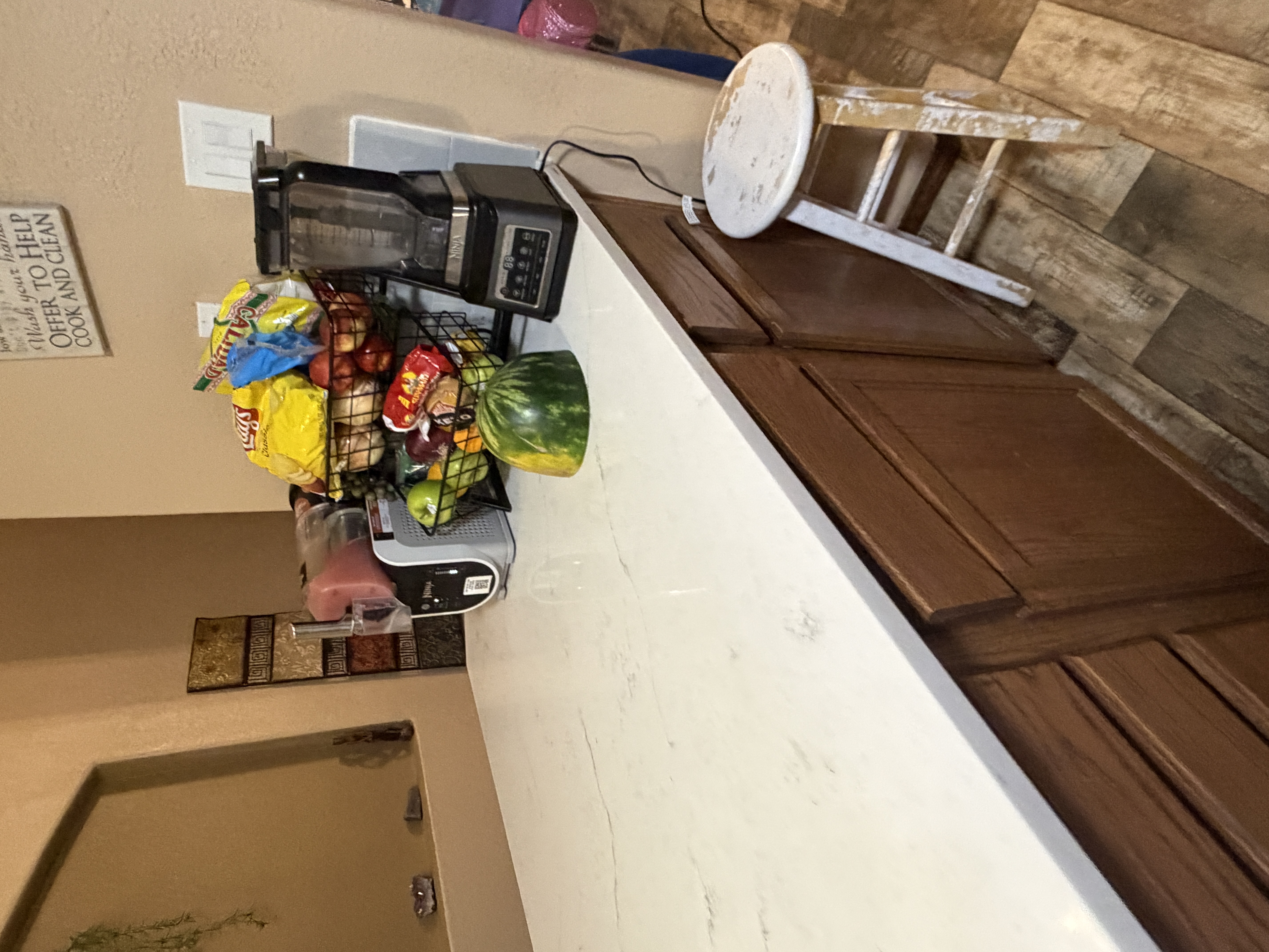 Counter and appliances after cleanup